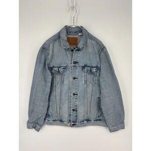 Levi's Denim Jacket Mens XL Blue Distressed Jean Trucker 100% Cotton